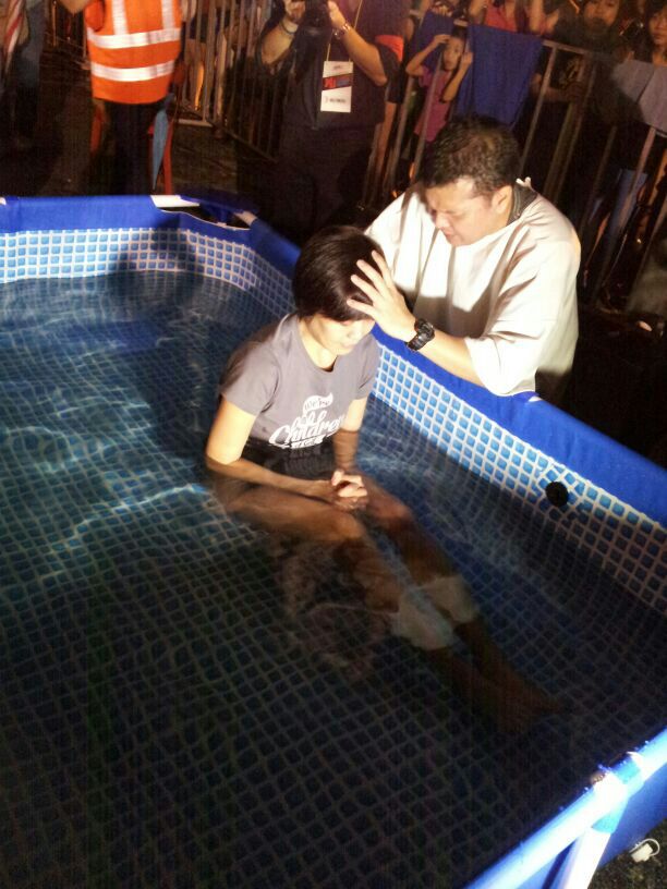 Baptism in the pool