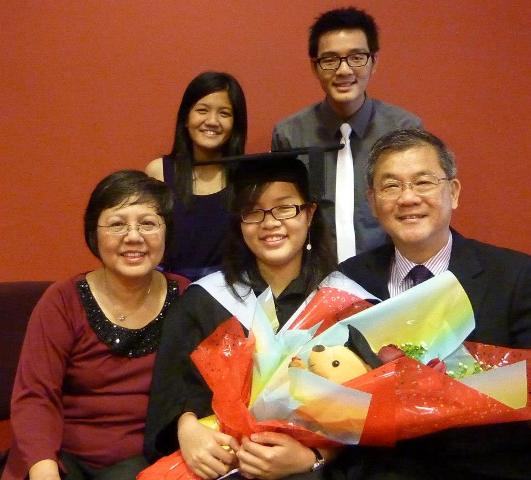 Graduation photo with family