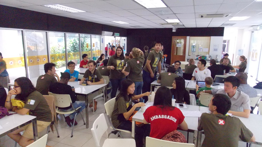 Youths gathered together during break time