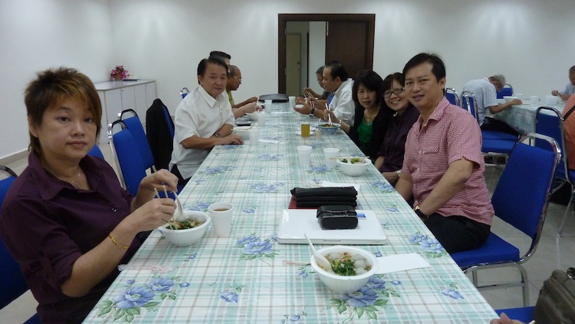 Eugene Tan having lunch with TA One Chapter Fellowship brothers and sisters-in-Christ