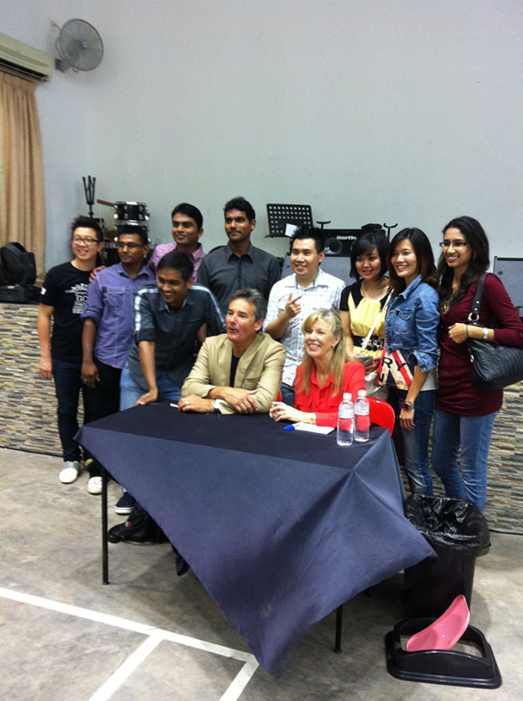 Bob Fitts and Kathy with the local band