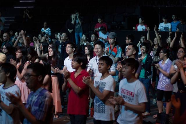 The young people of CHCKL rising to worship God for GDOW