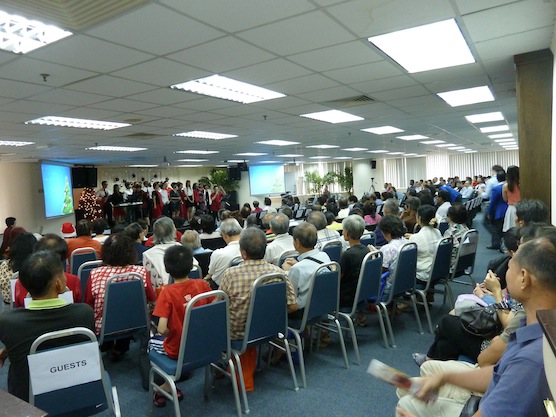 The packed auditorium for Christmas in Menara TA 