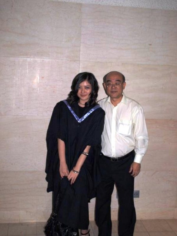 Carey Ng with her father when she graduated with a degree in architecture from UK