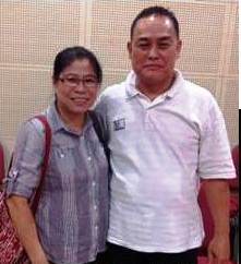 State Matron Fu Choon Kee, speaker at FBC Chapel, Kuching (left) with Isaac Tan