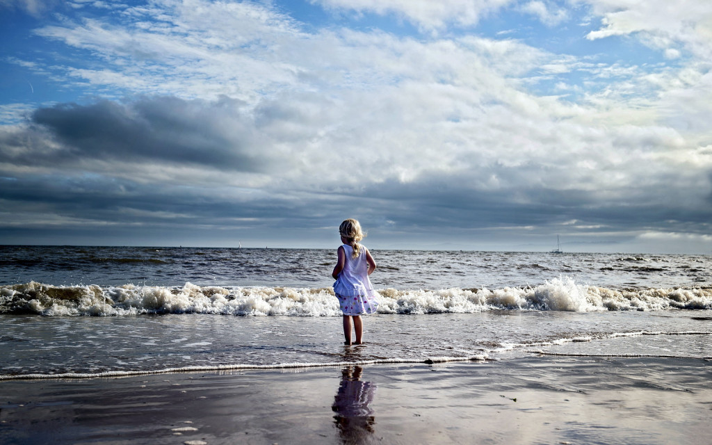 Girl-and-waves