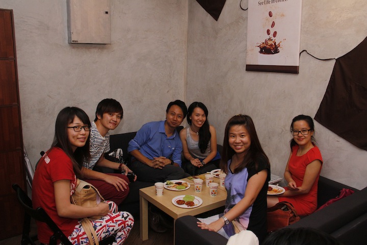 Vivien Chong (4th from left) lounging at the inner room of LIFE TREE for a private space