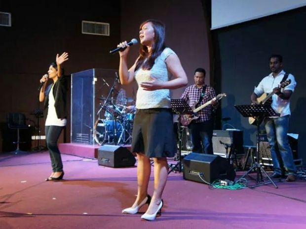 Worshipers from Grace Assembly Klang