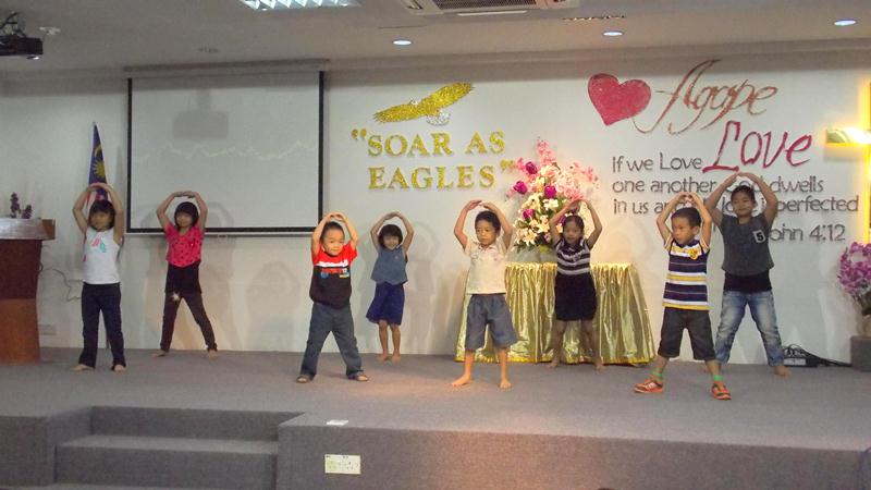 A dance performance by the children's ministry