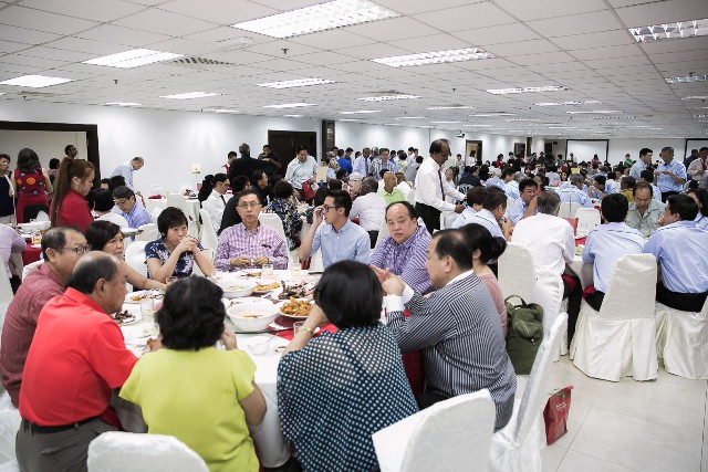 The Christmas luncheon for all the attendees after the sharing