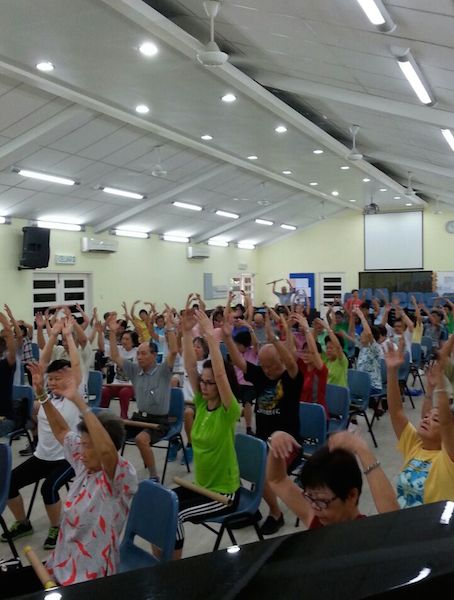 Another group of old folks also doing the Sit Down Exercise taught by Yeoh Kit Koon