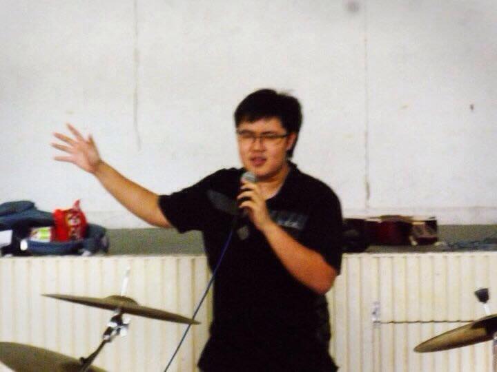 Aaron at worship camp as a student. He just organized a worship camp this year. This time, as a teacher in the school where he grew up. 