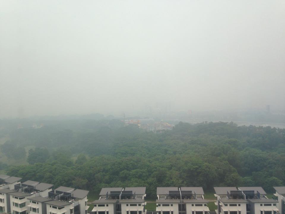 The view from my living room on a hazy day 