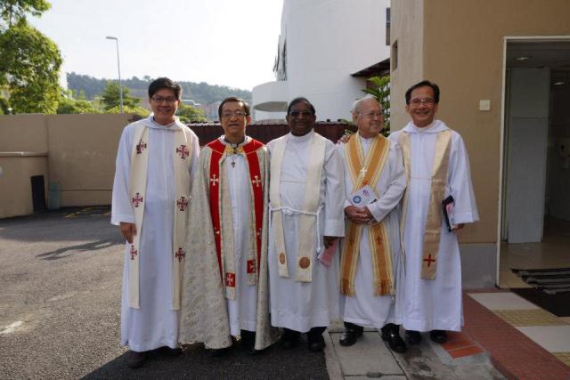 Stephen Chan (most right) with other Anglican priests 