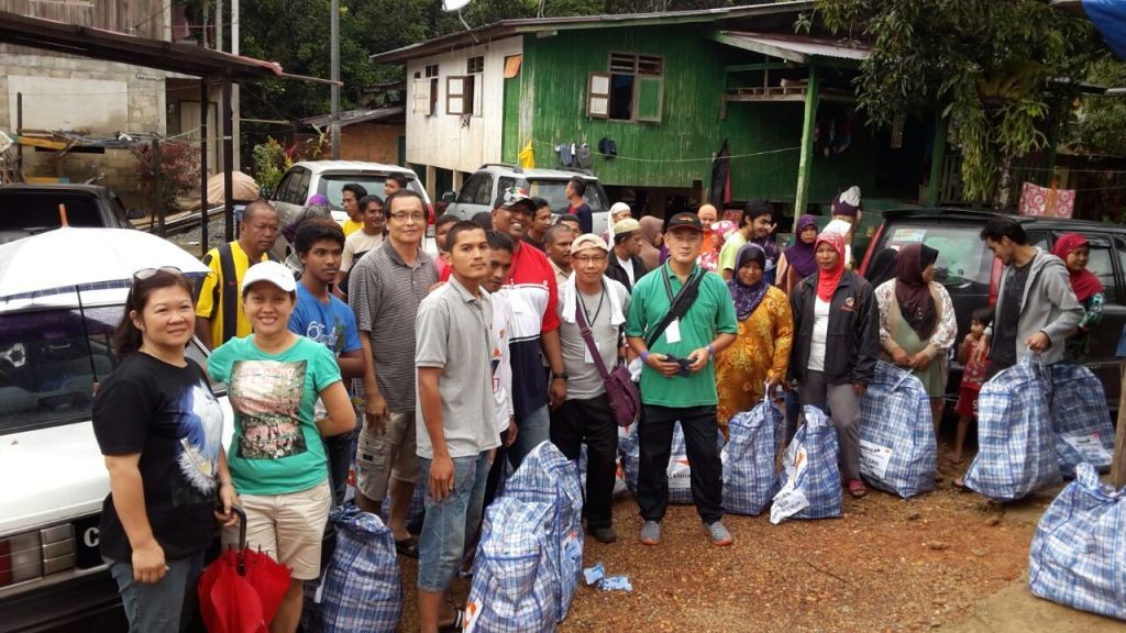 The team quickly delivering supplies to areas badly affected by the flood