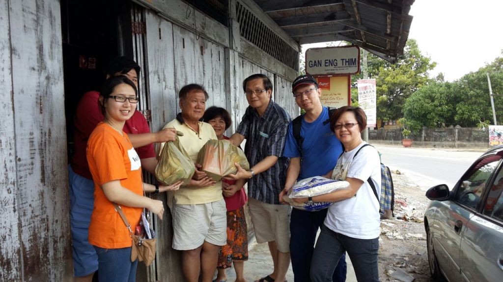 The team dropping supplies to however many villagers they could