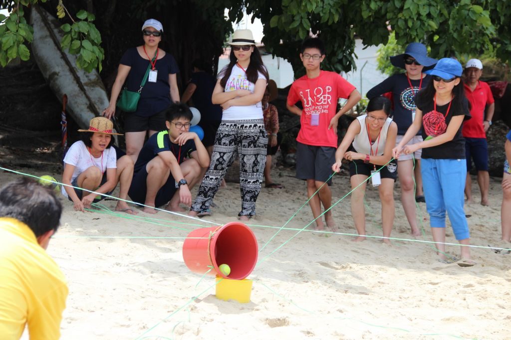 Team building activities on the beach