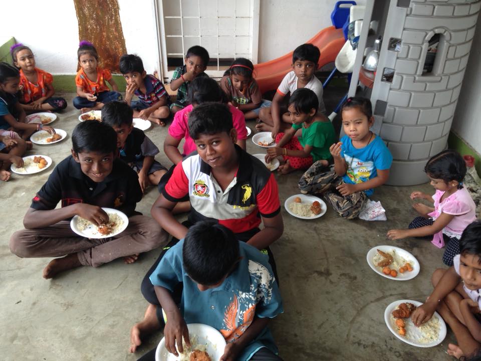 Enjoying a meal together