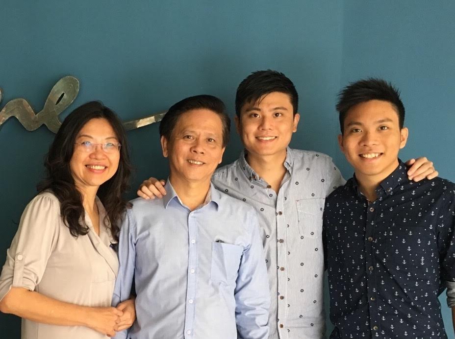 Pastor Irene Choon (1st from left) with her husband, Pastor Steven Choon (2nd from left) and their two sons