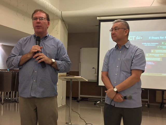 Ron Hunter (left) with Pastor Matthew Ling, Chairman of the Family Ministries Malaysia (FMM)