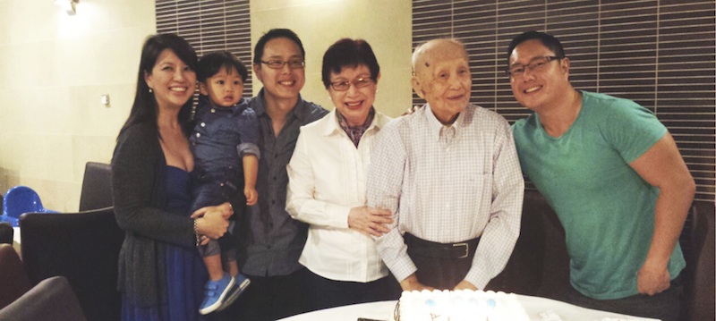 Elder Ang Chui Lai (second from right) with his family