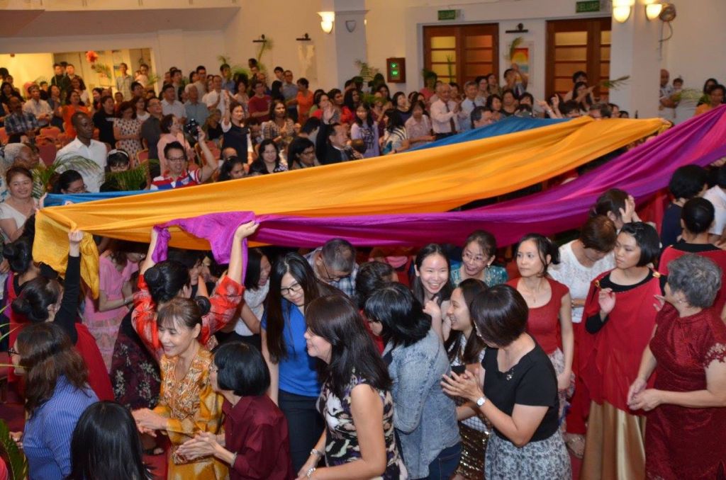 The church attendees of Tabernacle of David dancing with joy in their 40th anniversary