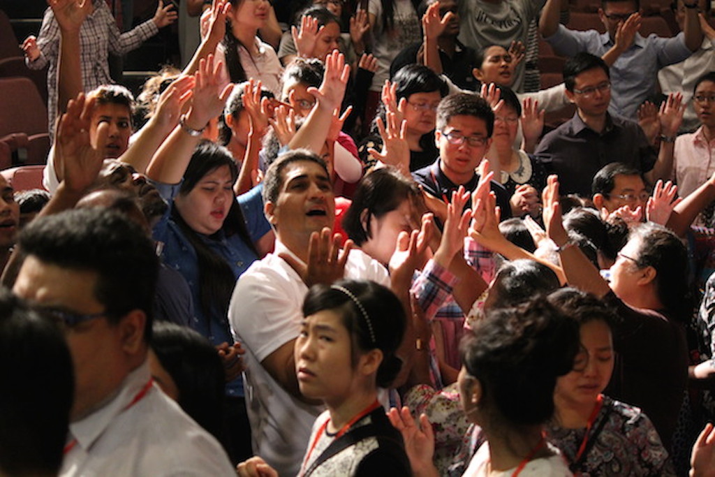 Everyone crying out to God for complete healing and restoration on the second night of Rev Eli Hernandez's healing crusade